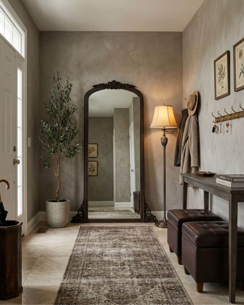 Full Length Mirror Entryway Idea