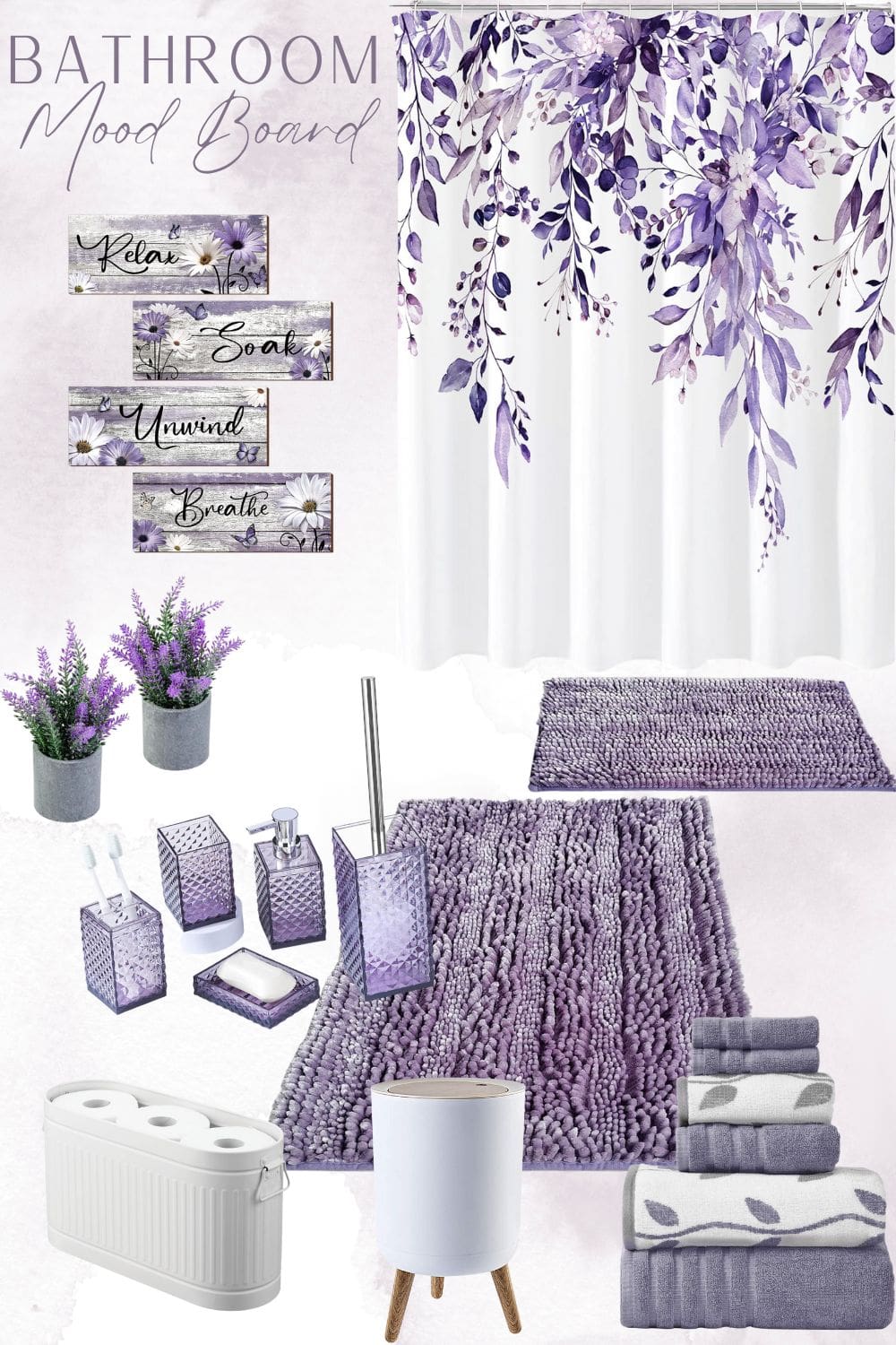 Purple Bathroom Design, Floral Lavender Bathroom Ideas