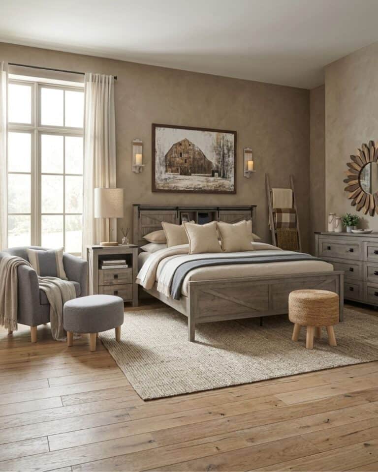 Rustic Farmhouse Bedroom Idea