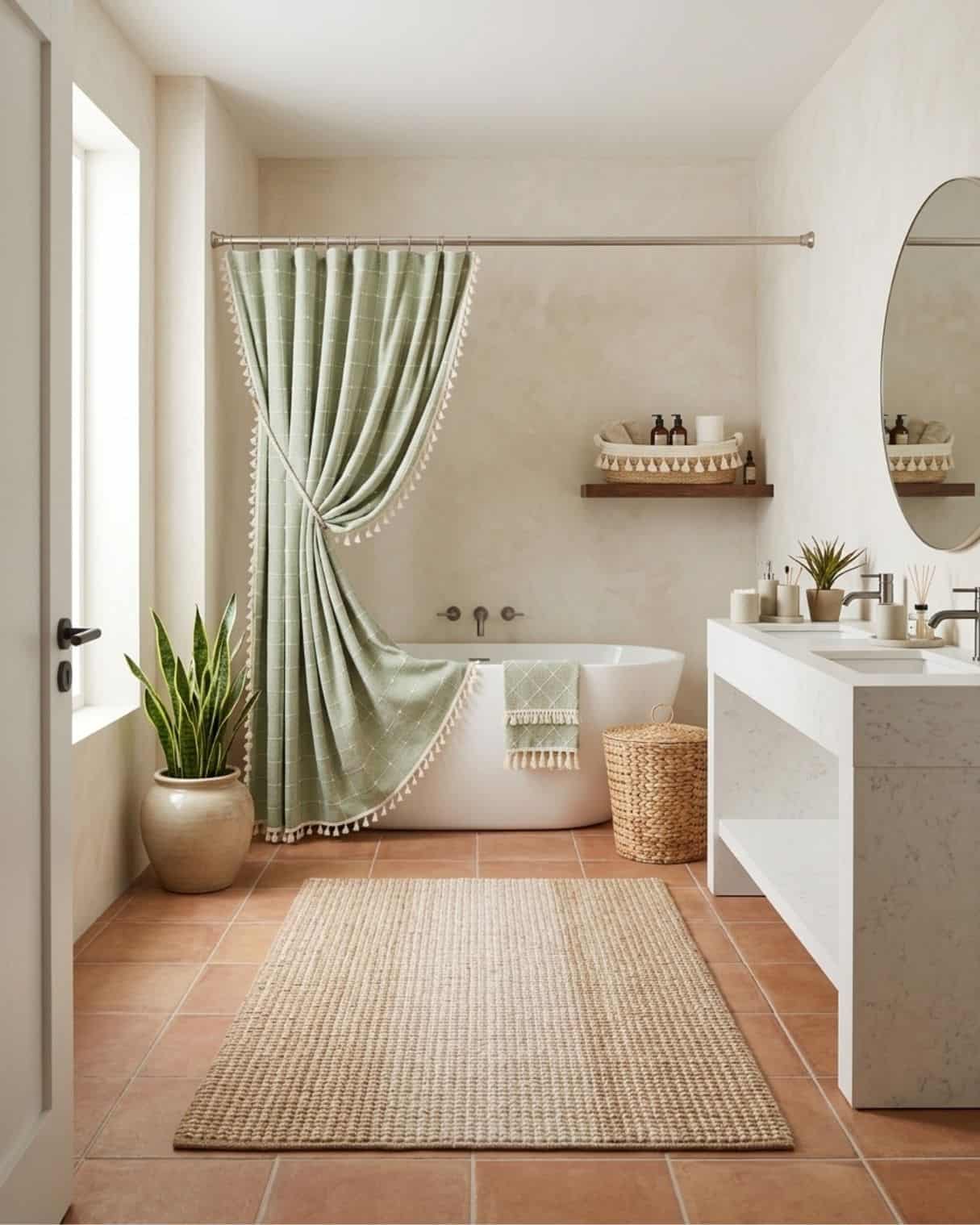 Sage Green Bathroom Idea, Relaxing Bathroom Accessories
