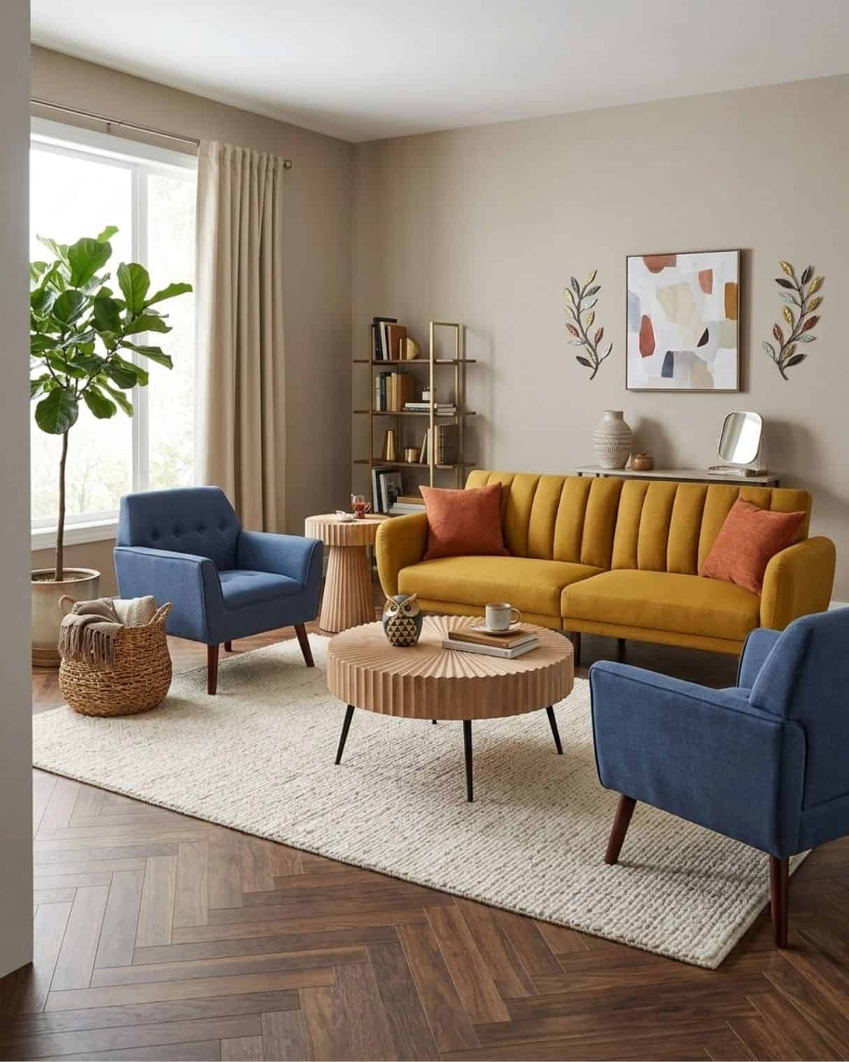 Unique and Warm Living Room Idea - Abloom Decor