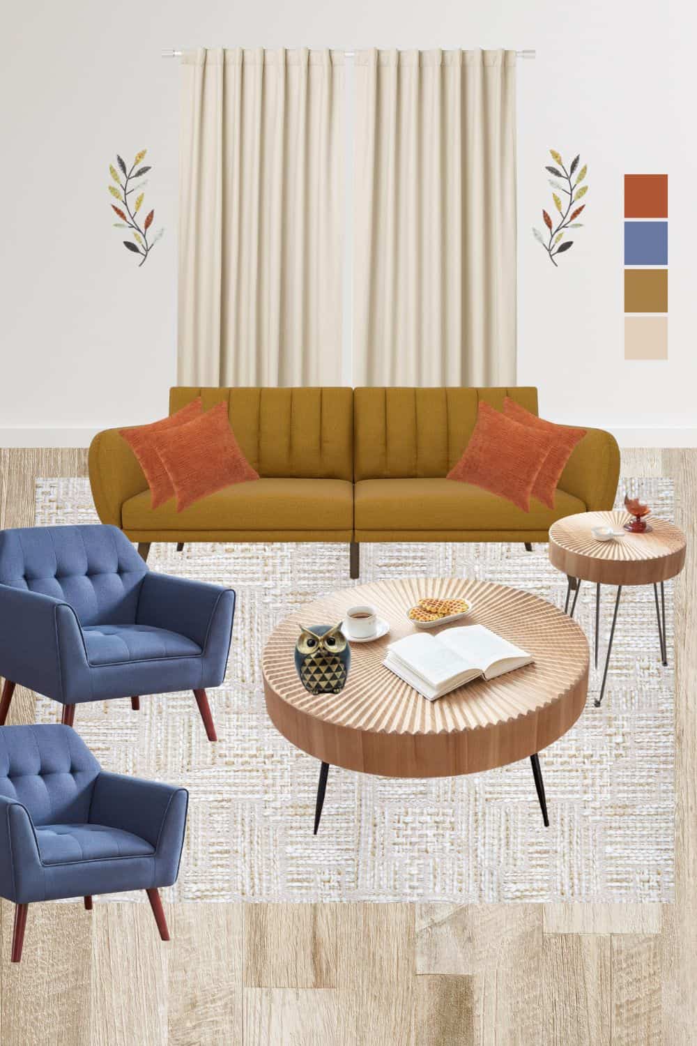 Unique and Warm Living Room Idea - Abloom Decor