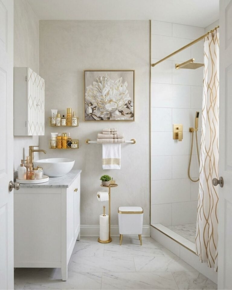 White and Gold Bathroom Ideas