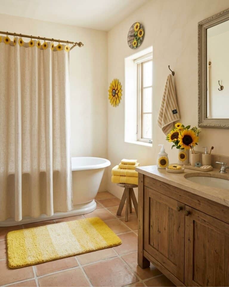 Graceful Sunflower Bathroom Decor