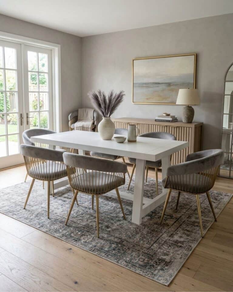 Modern White Dining Table Idea
