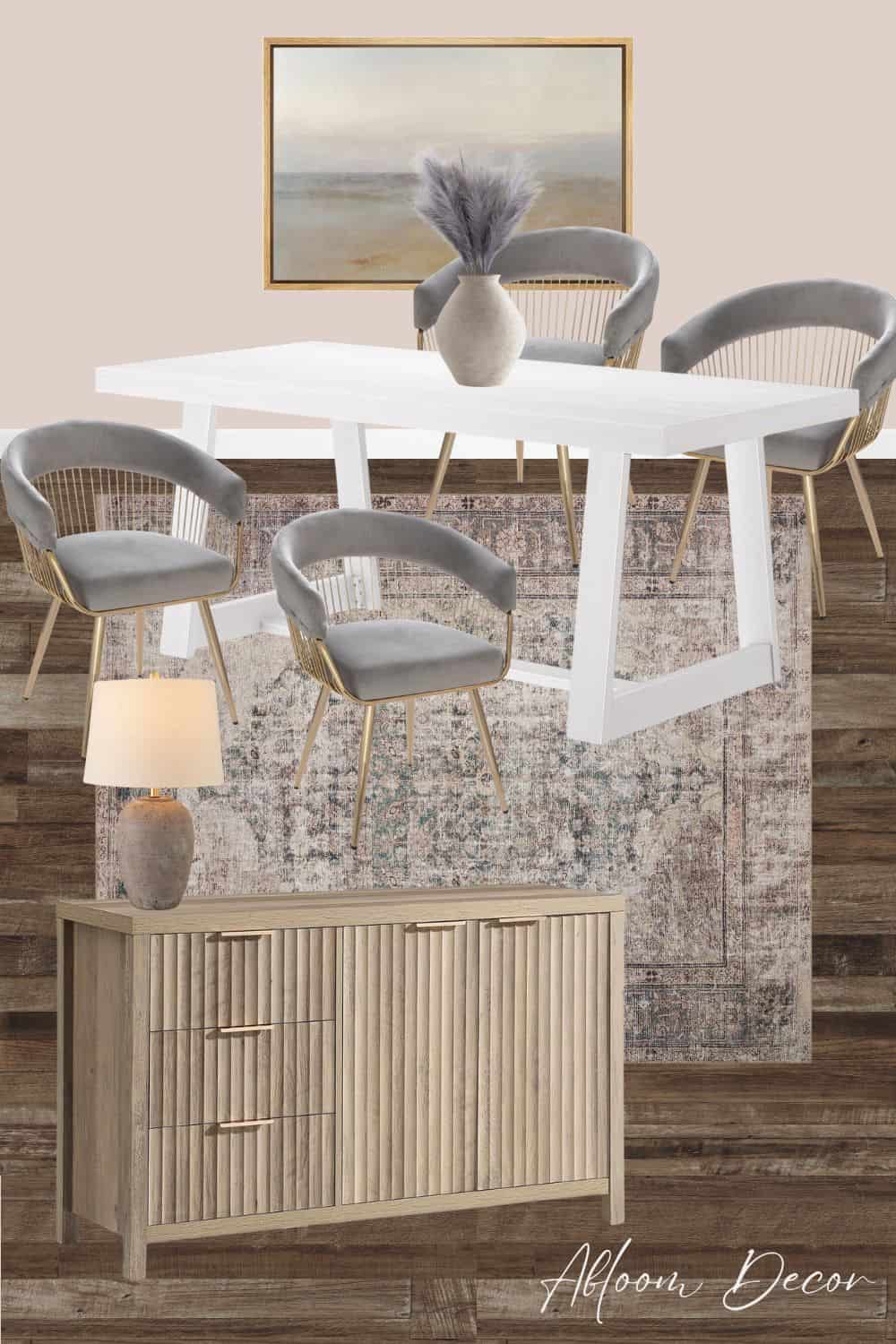 Modern White Dining Table Idea - Abloom Decor