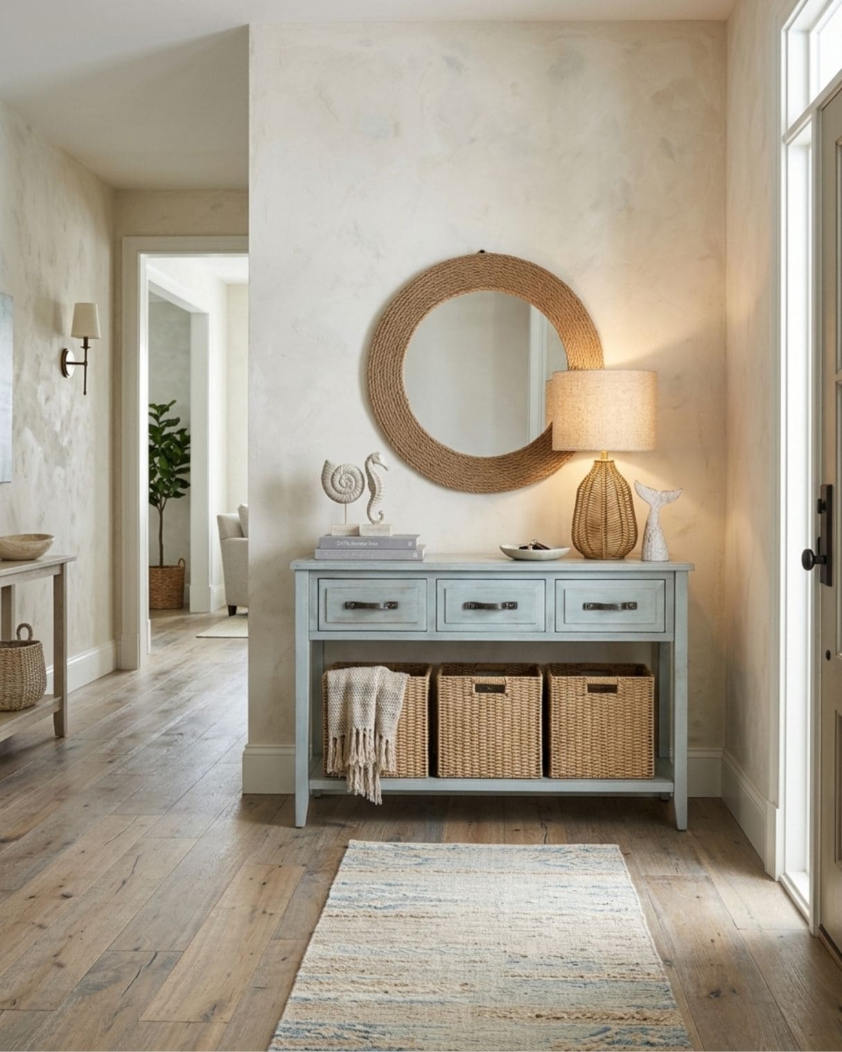 Tranquil Coastal Entryway Idea - Abloom Decor