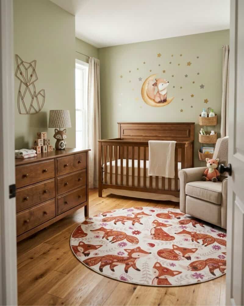 Adorable Cozy Fox Themed Nursery Room Design