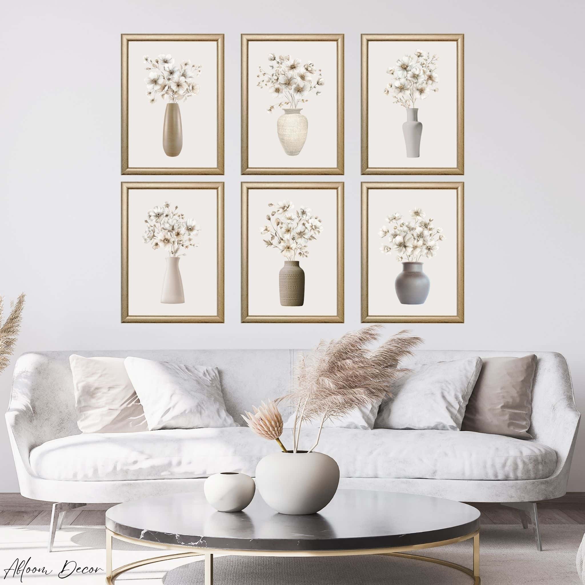 white rustic flower wall art free printable