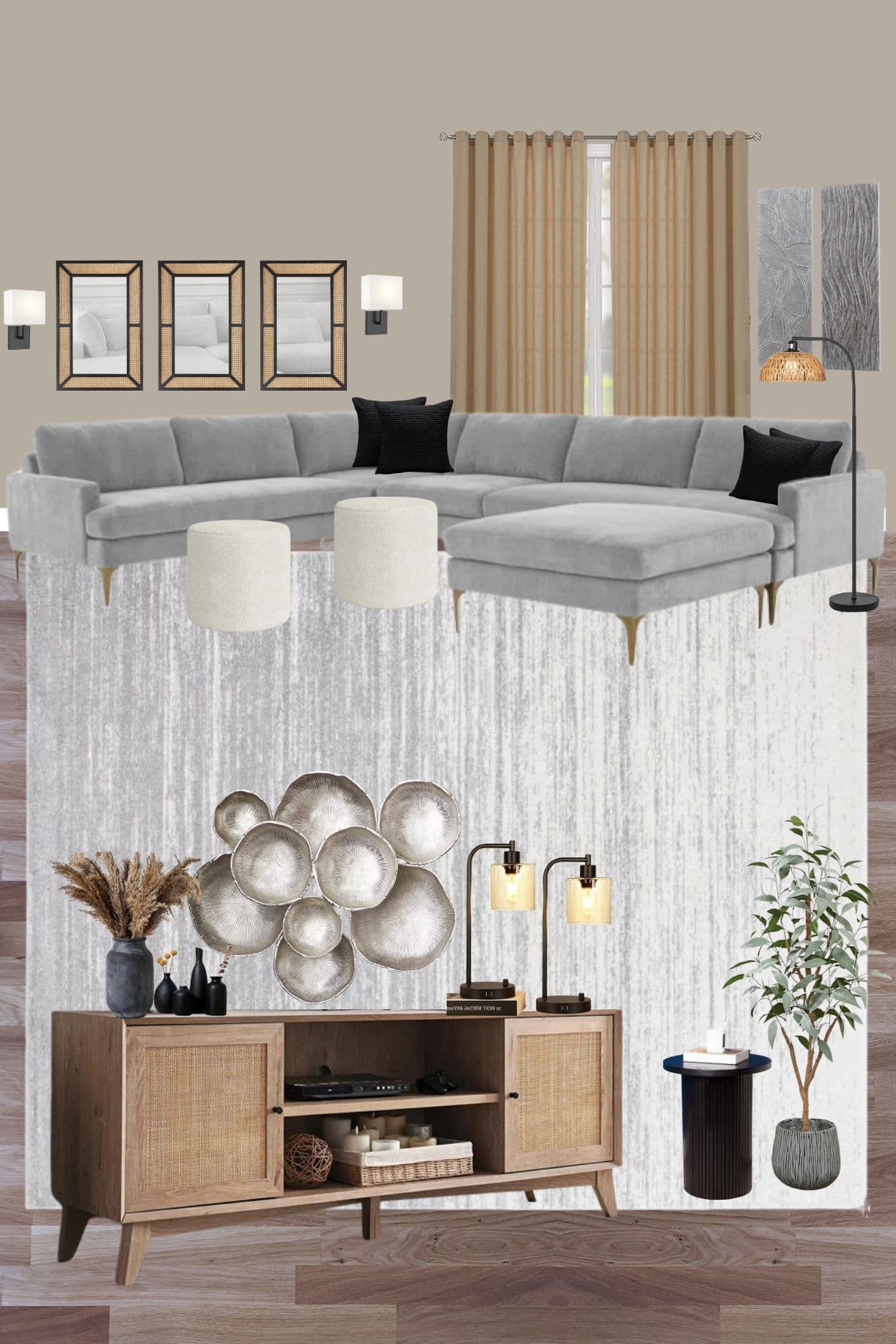 Boho Contemporary Living Room Idea - Shop The Look