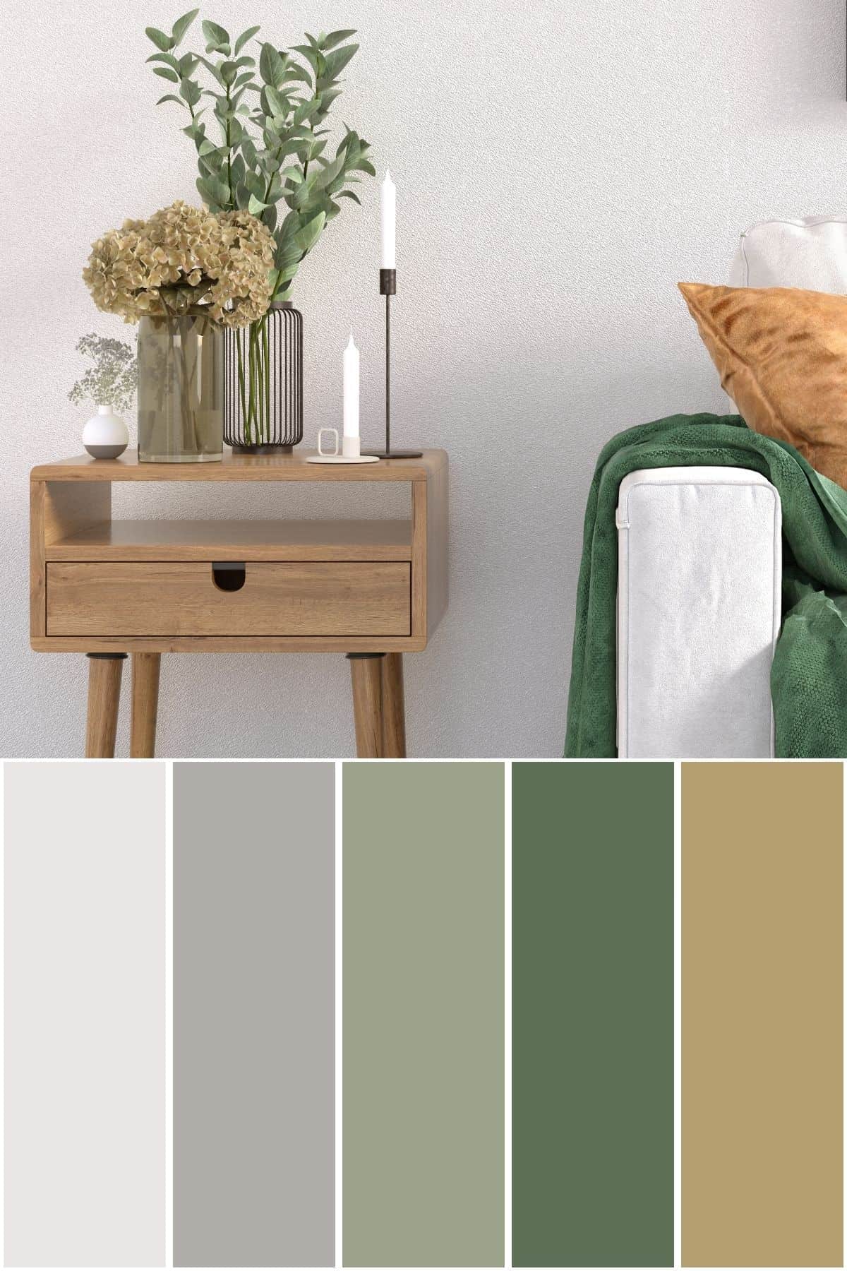 Beautiful Earthy Green Color Palette With Brown and Gray