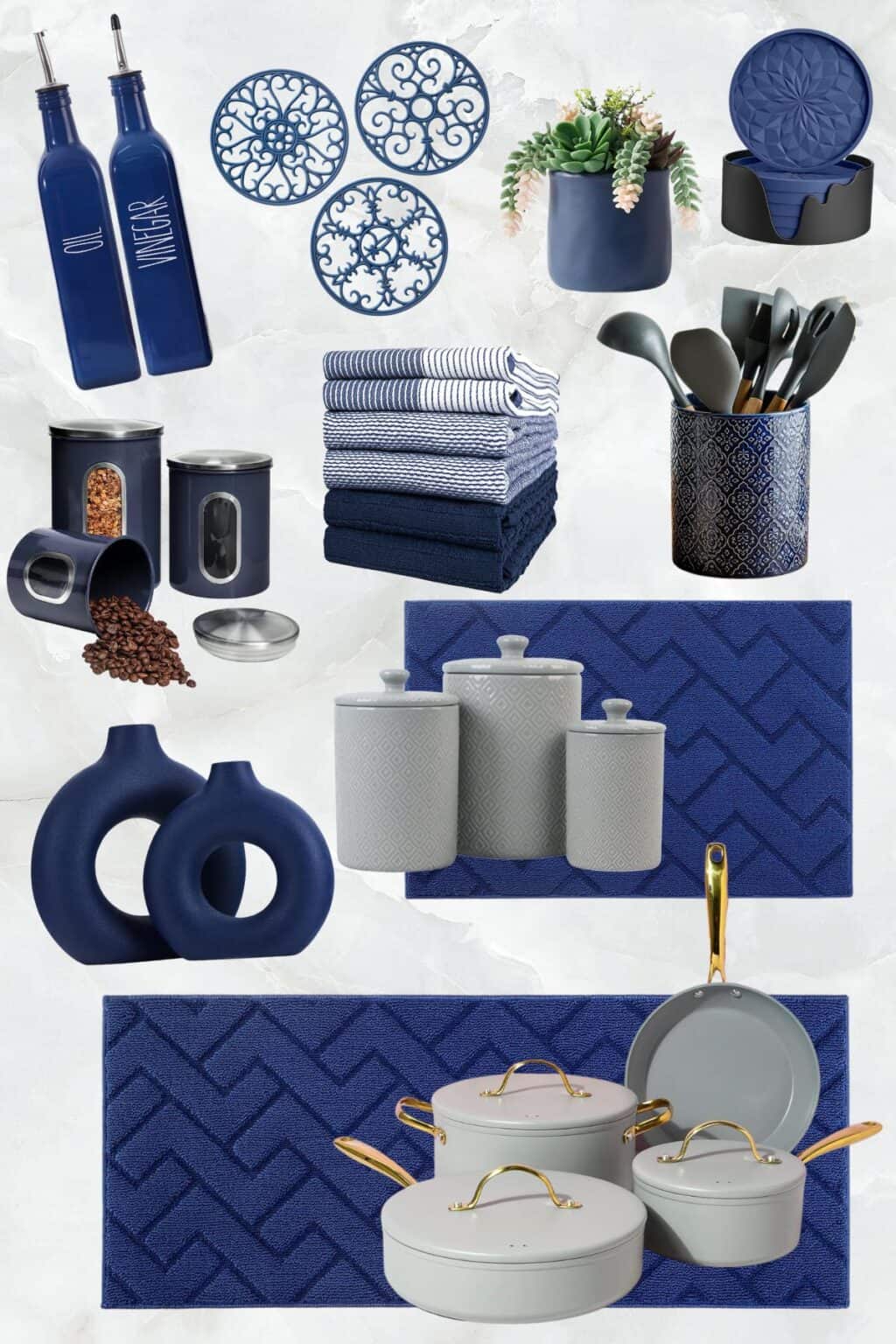 22 Awesome Navy Blue and Grey Kitchen Decor Ideas