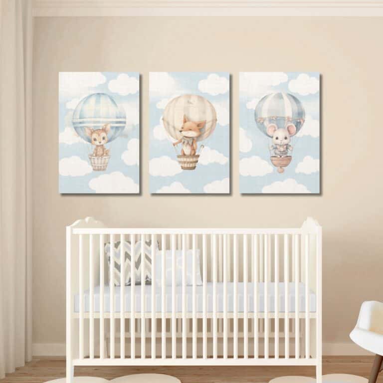 nursery wall art hot air balloons