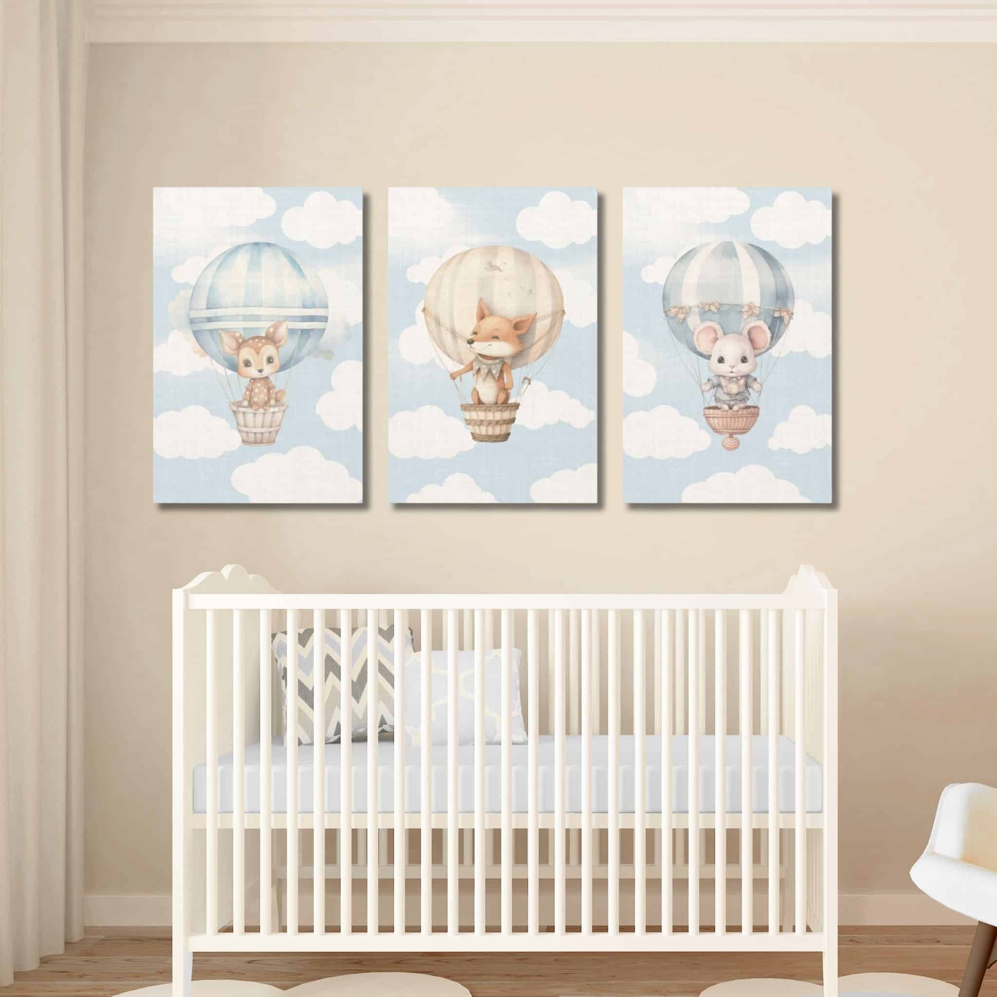 nursery wall art hot air balloons