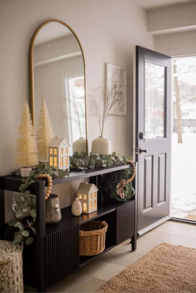 Welcoming Christmas Entryway with Soft Holiday Glow