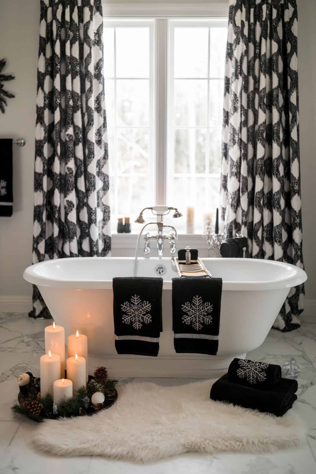 Elevate Your Holiday Spirit: Stunning Christmas Bathroom Decor in Black