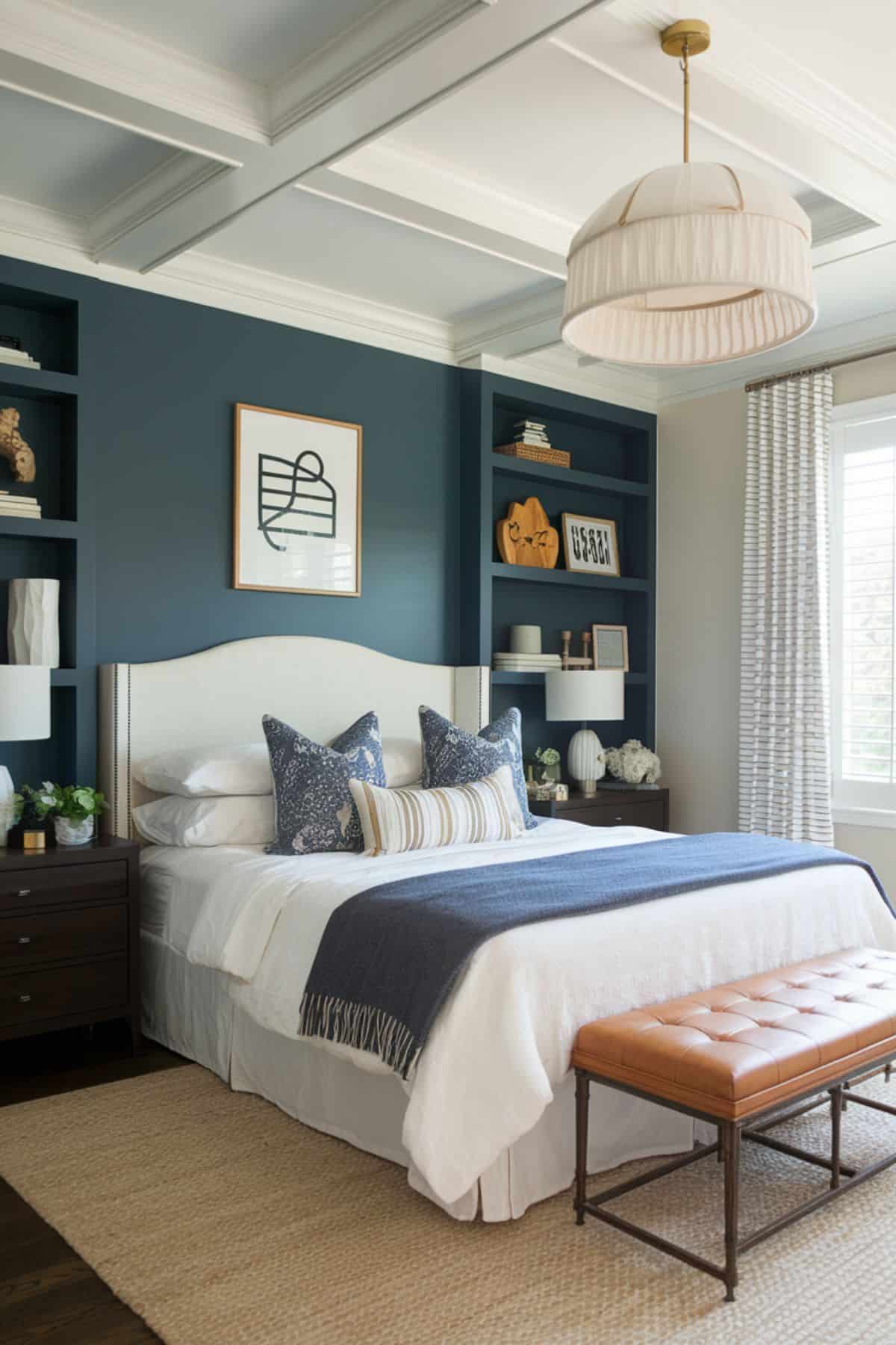 Accent Wall with Built-In Shelves