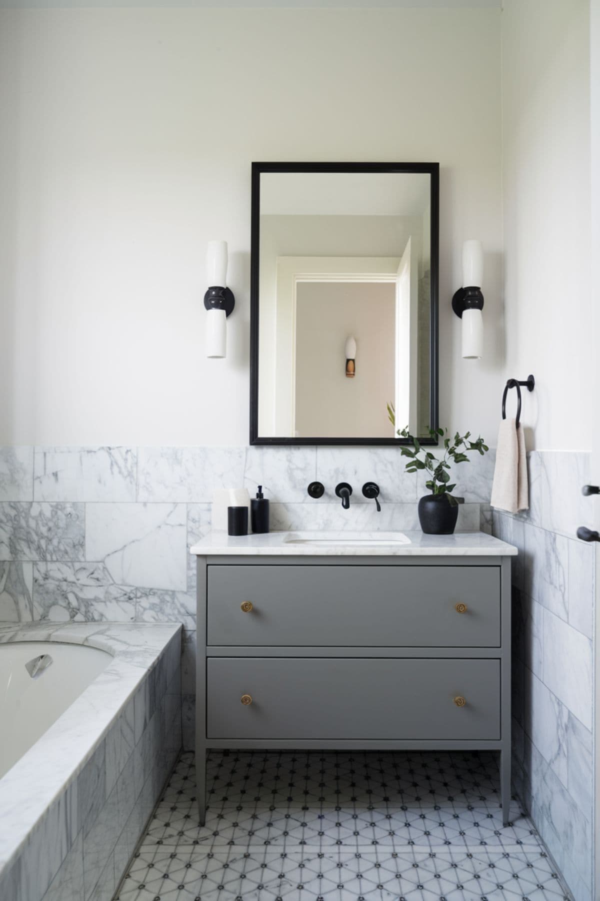 Beautiful view of Sleek Minimalist Bathroom Decor