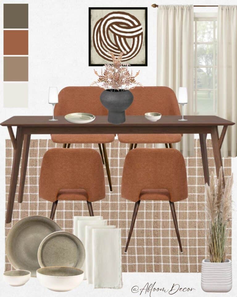 Mid-Century Inspired Dining Room Design Idea Mood Board