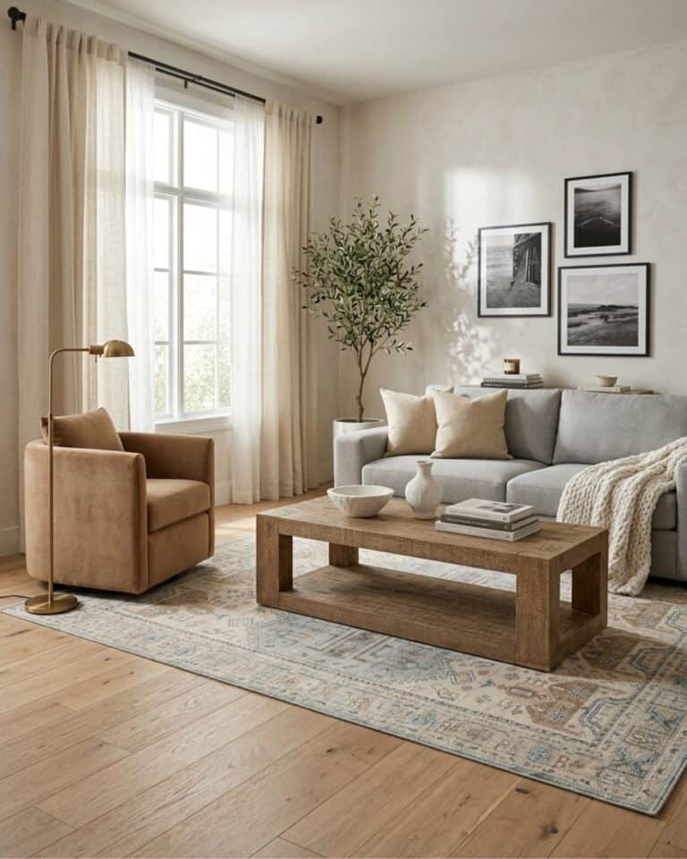 Rustic Modern Coastal Living Room Design