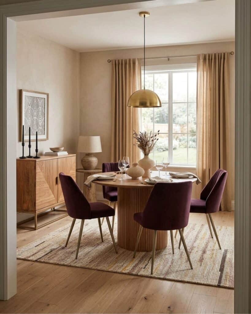 Warm Mid Century Modern Dining Room Design