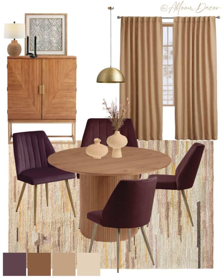 Warm Mid Century Modern Dining Room Design