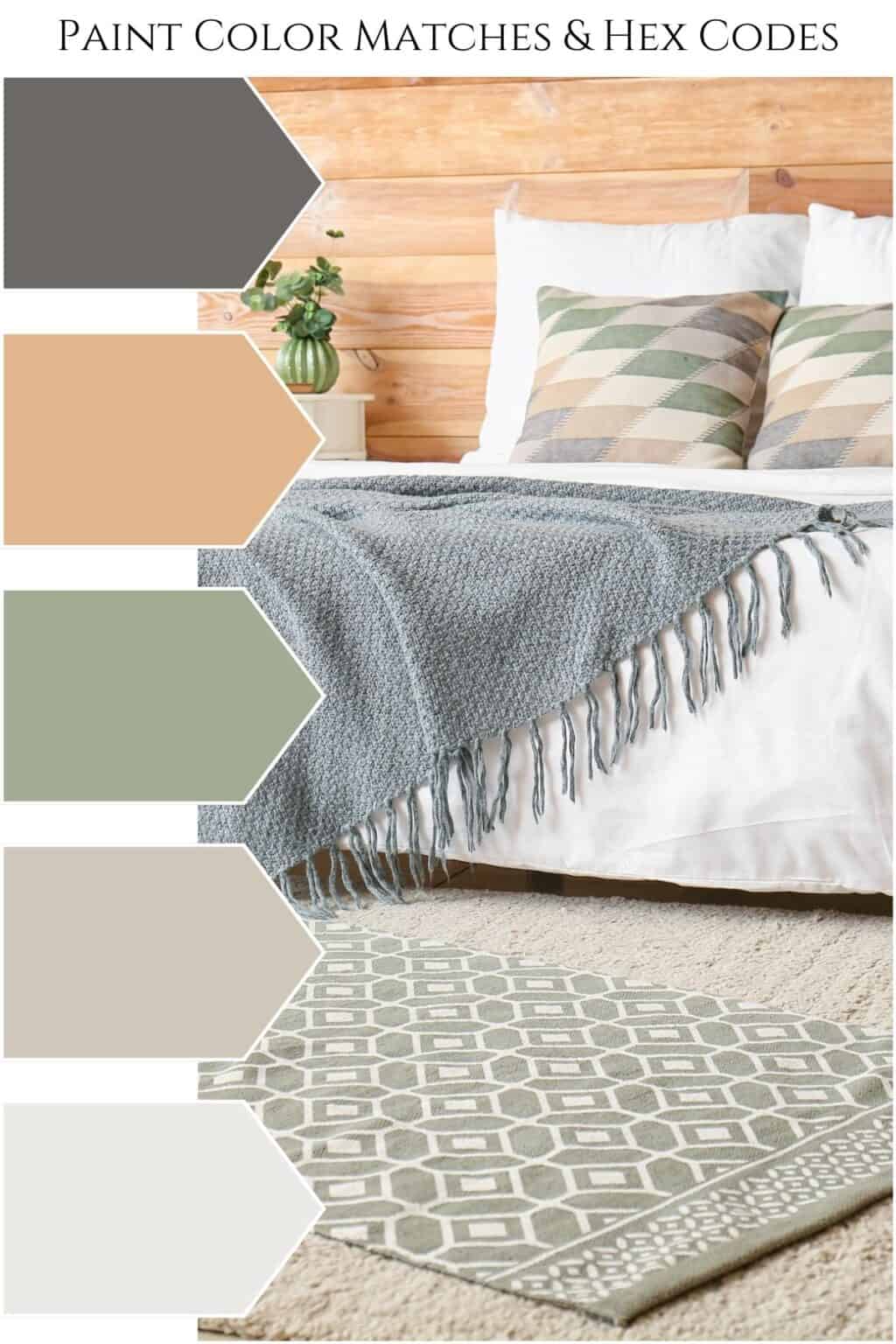 Warm Neutral and Sage Green Color Palette With Paint Colors