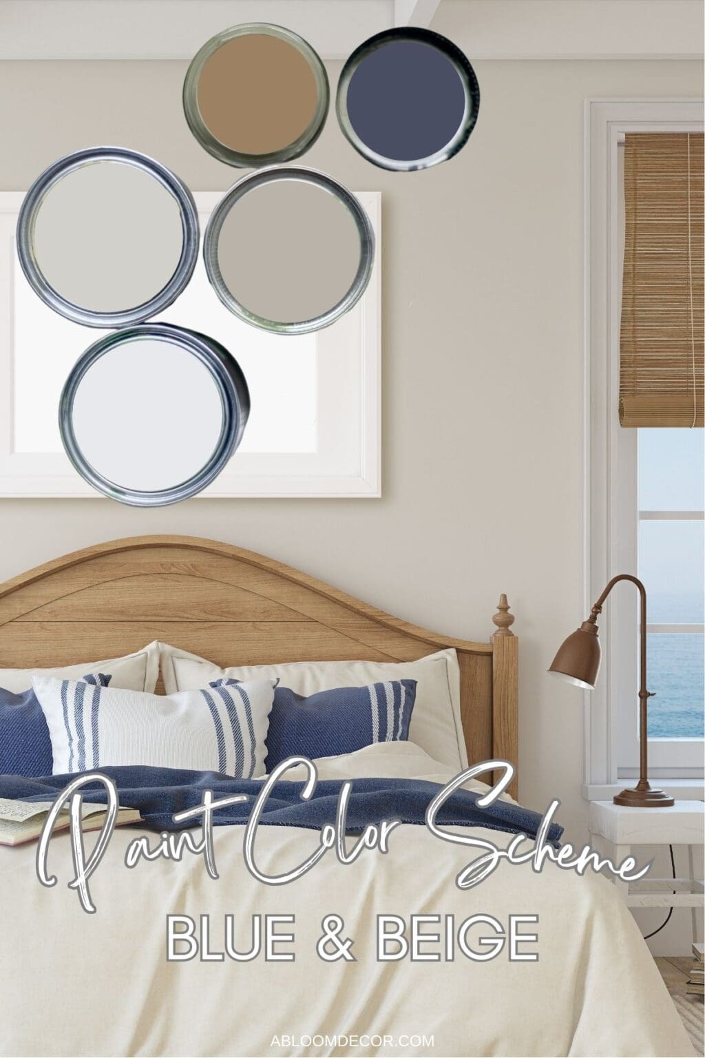 Neutral Blue Note Color Soft Neutrals and Deep Blue Color Palette With Paint Colors
