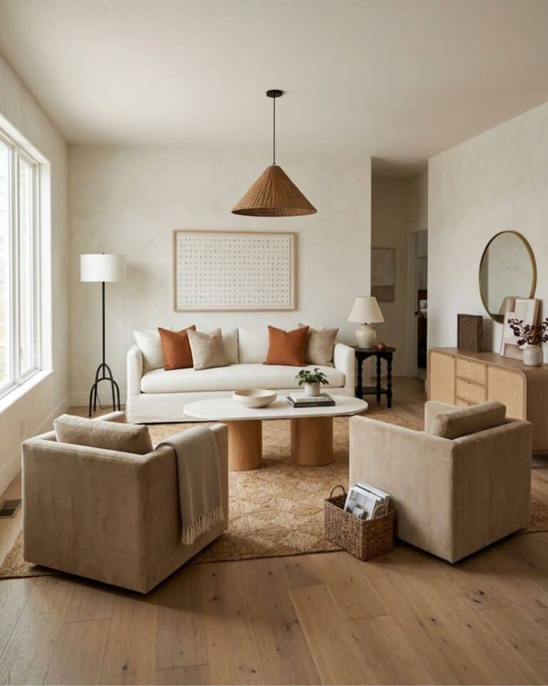 Warm Neutral Living Room Design
