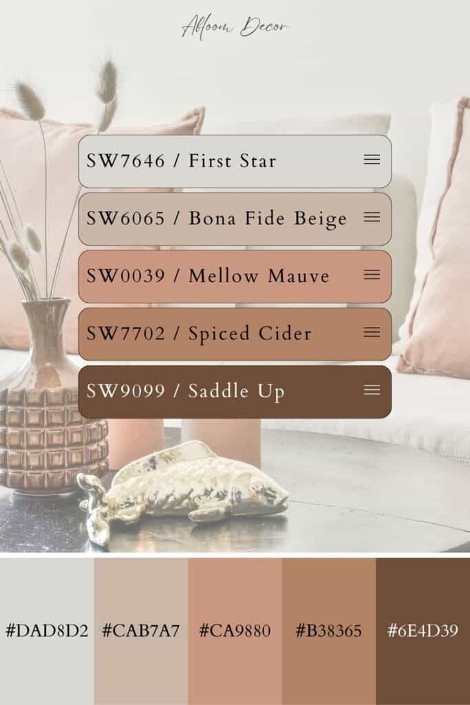 Blush Pink Color Palette With Paint Color Matches