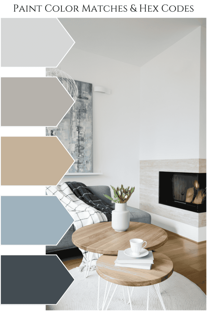 Beige and Blue Color Palette With Paint Colors and Hex Codes