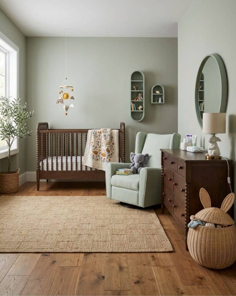 Brown and Sage Green Bunny Nursery