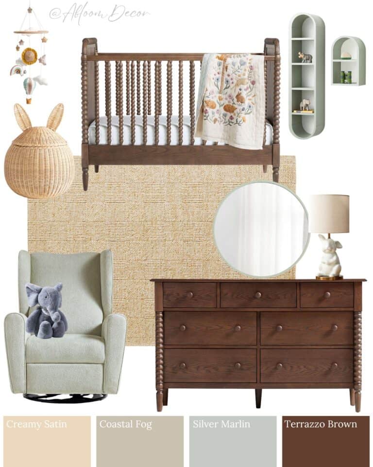 Brown and Sage Green Bunny Nursery
