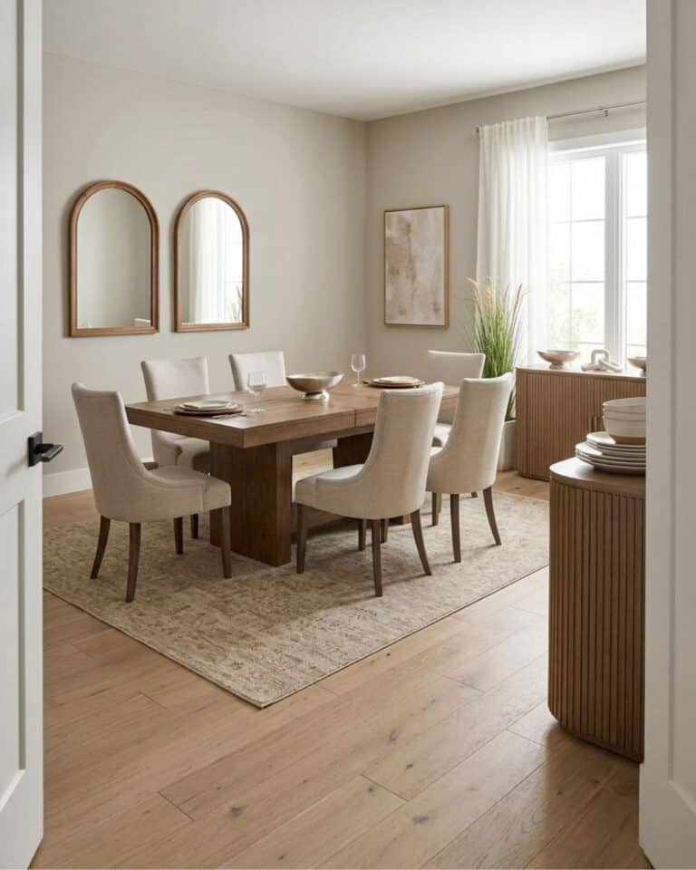 Dining Rooms with Neutral Colors and Wood Accents