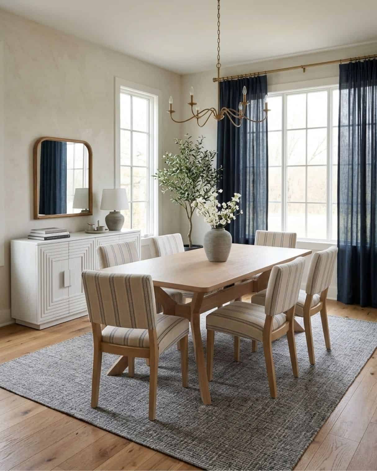 Moody Blue and Gray Dining Room Design