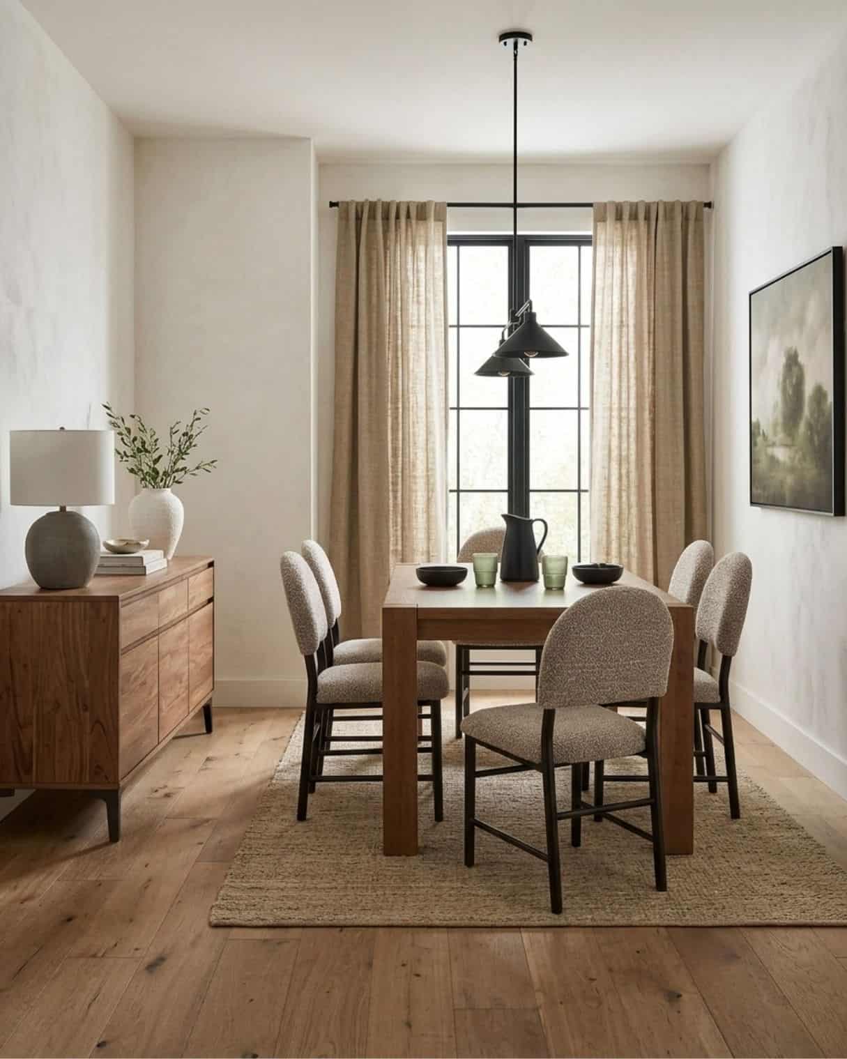 Modern Neutral Dining Room Ideas with Warm Finishes