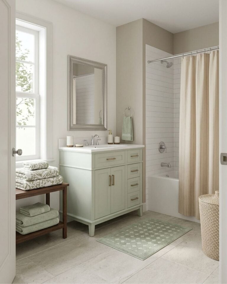 Soft Green Small Bathroom Ideas