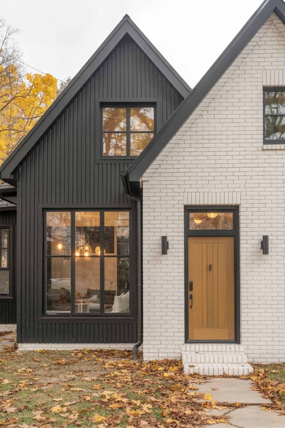 Bold Contrast with Warm Wood Touches