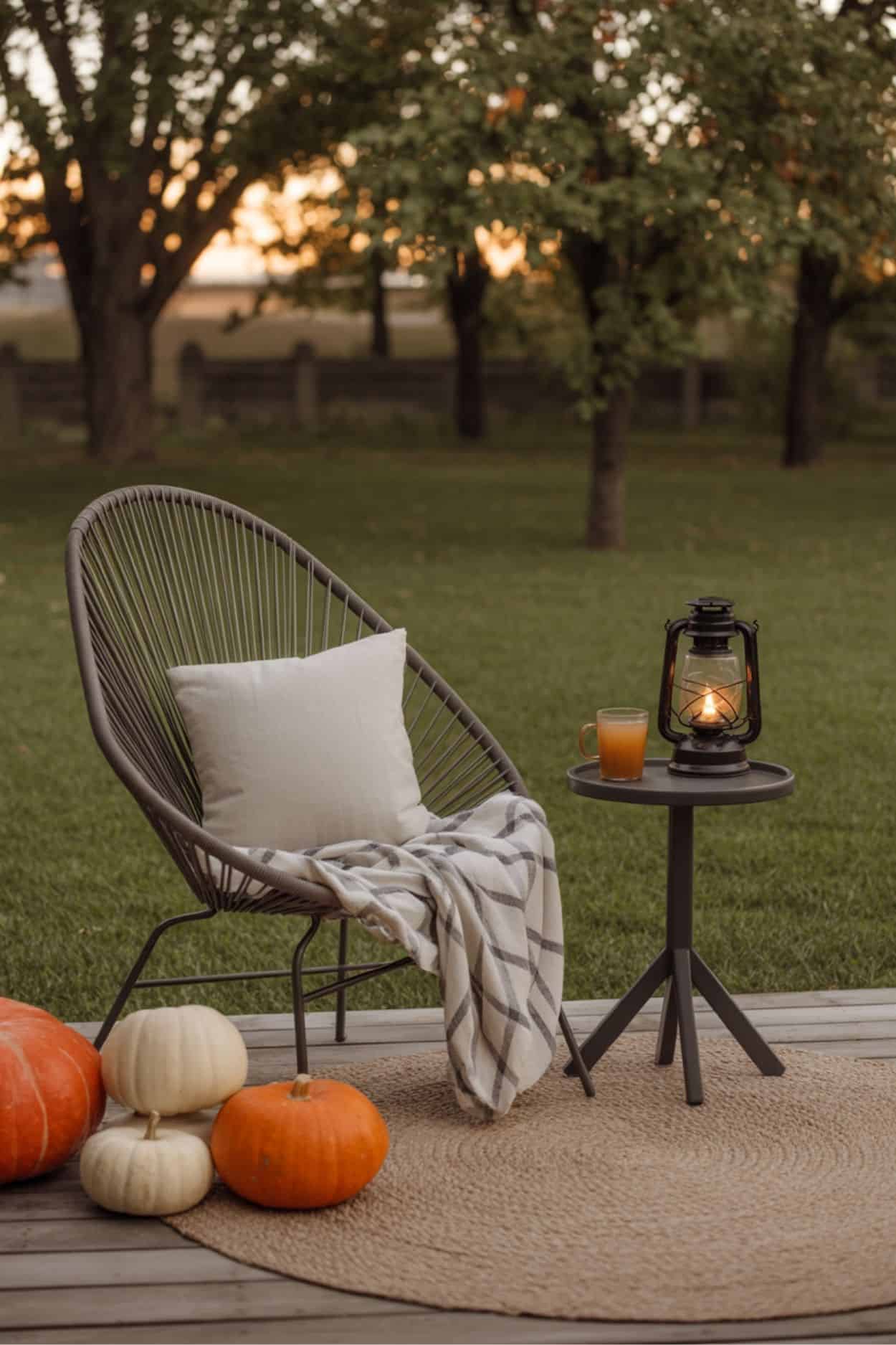 Cozy Backyard Fall Sitting Area