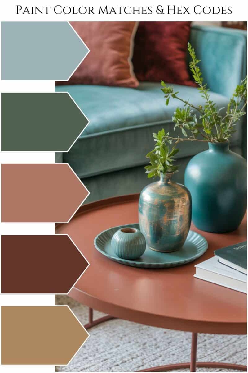 Dark Teal Rust & Burgundy Color Palette For Fall