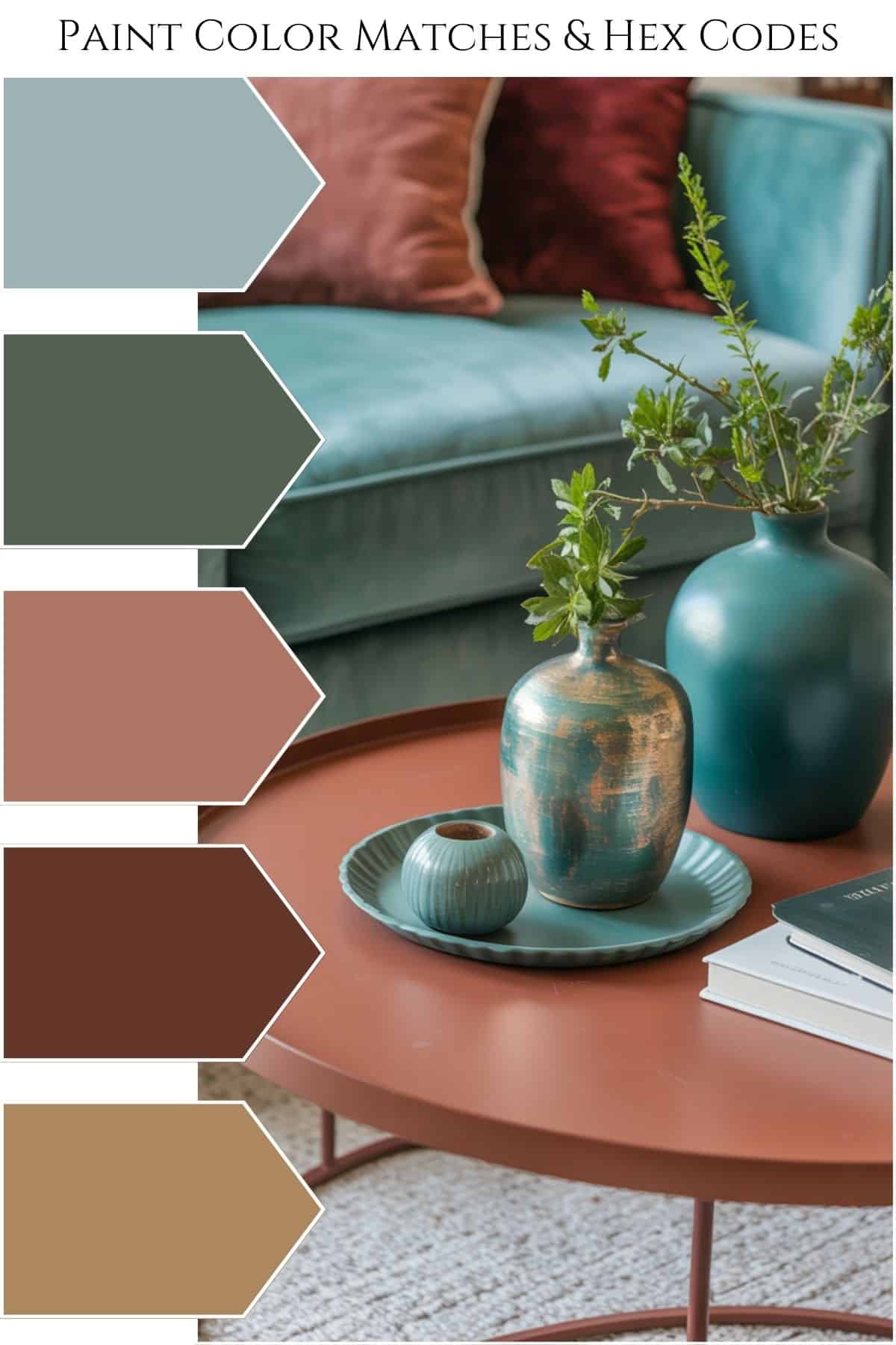 Dark Teal Rust Burgundy Color Palette for Fall