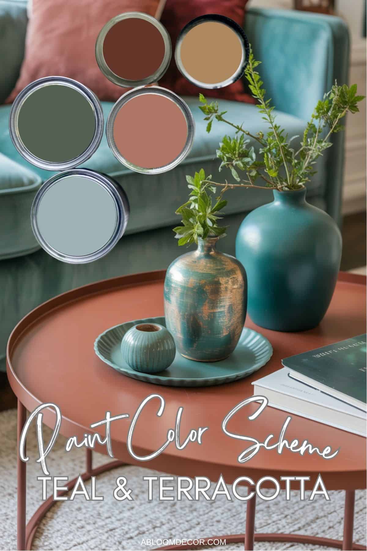 Dark Teal Rust Burgundy Color Palette for Fall