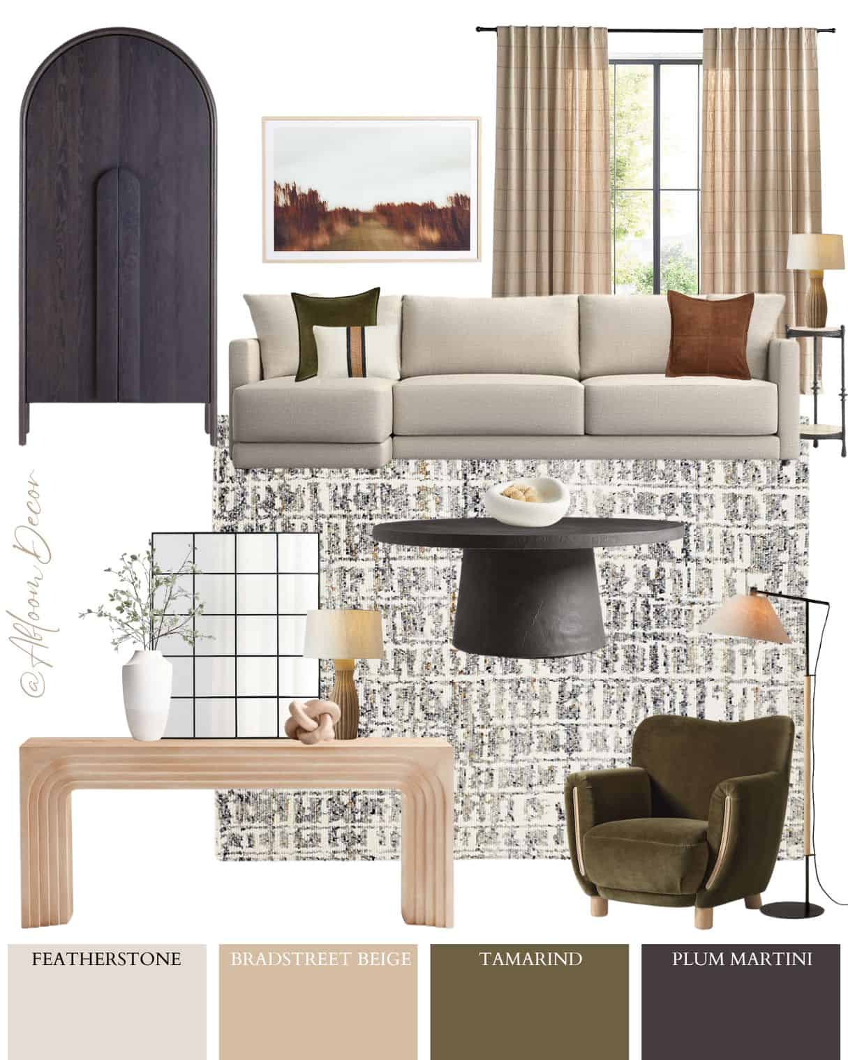 Modern Neutral Living Room Design with Earthy Tones