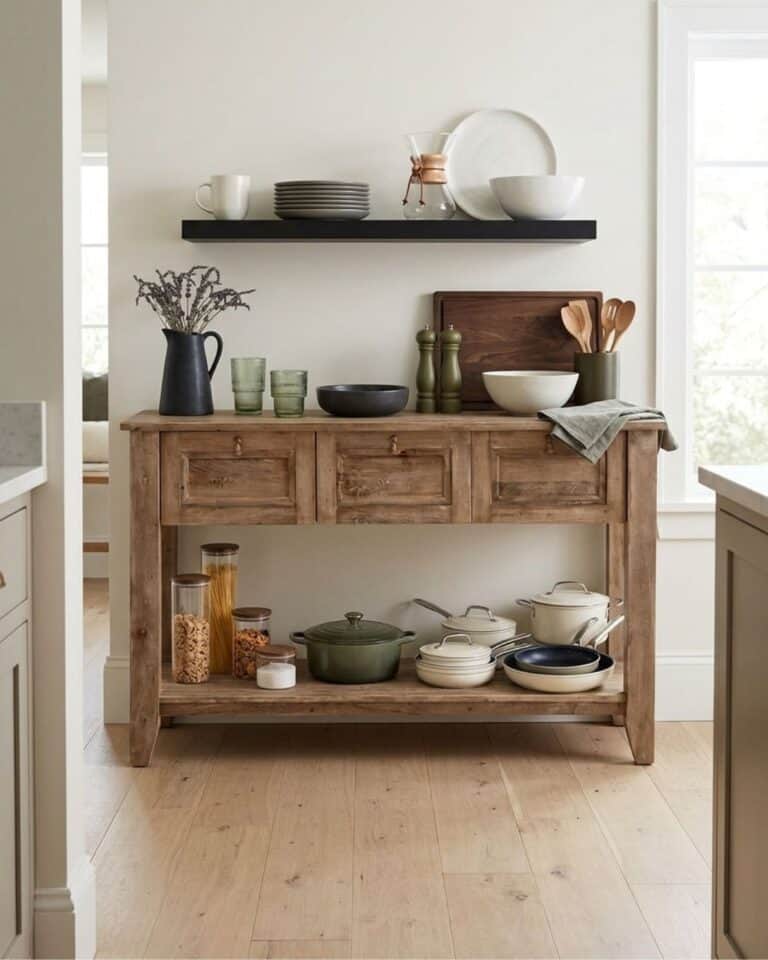 Olive Green and Wood Rustic Kitchen Decor