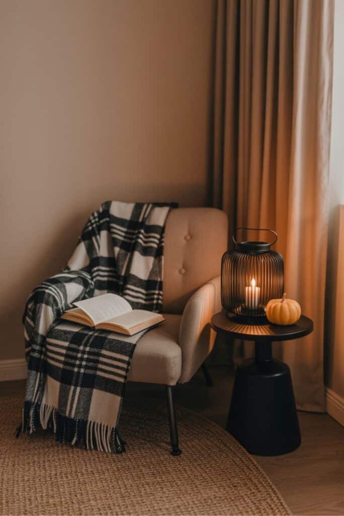 Simple Halloween Reading Nook With Cozy Candlelight