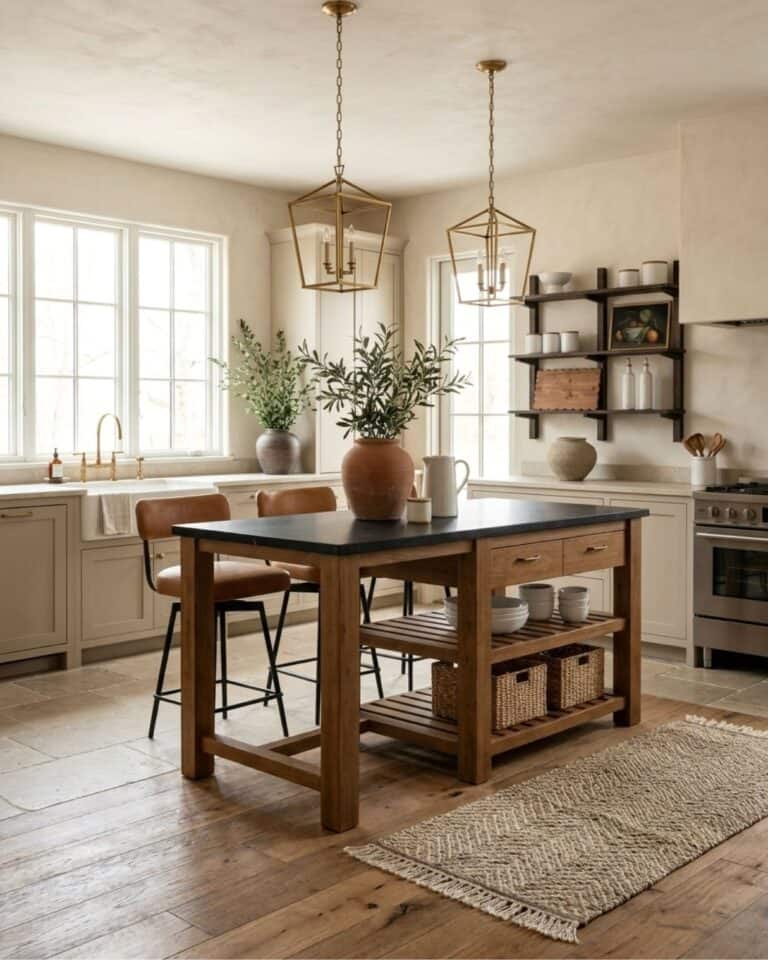 Cozy Black and Brown Kitchen Mood Board
