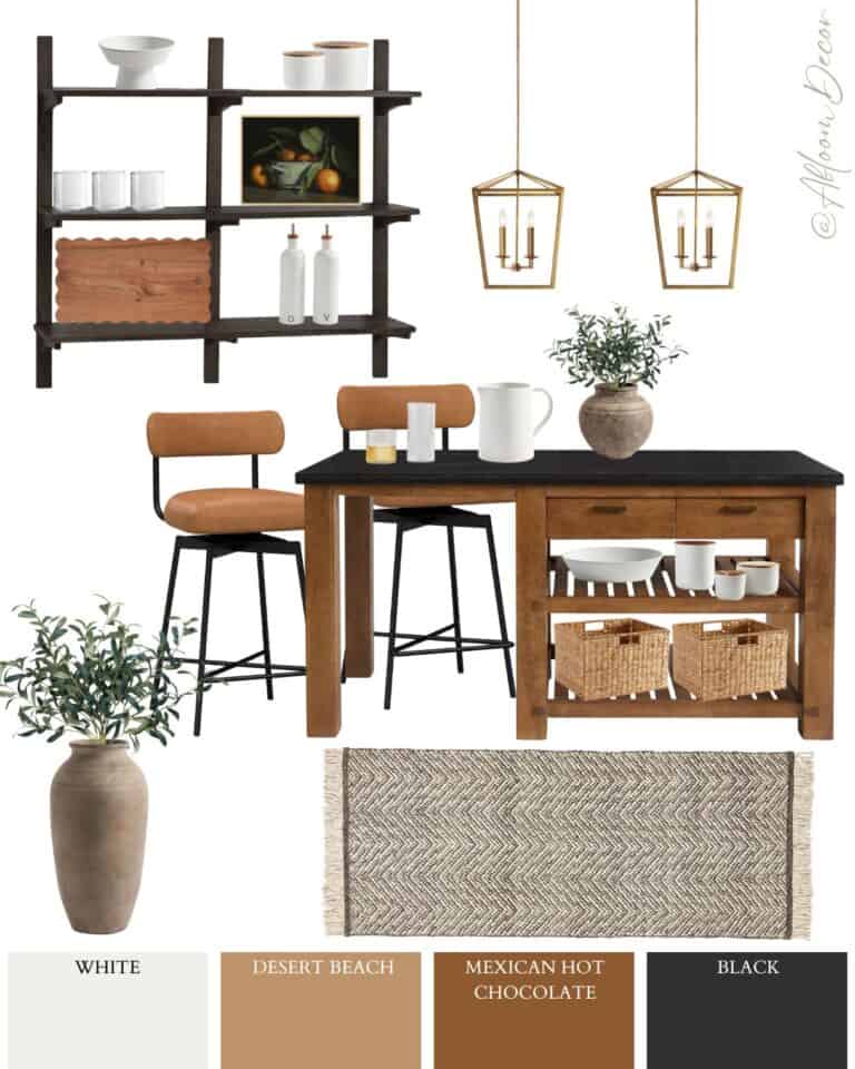Cozy Black and Brown Kitchen Mood Board