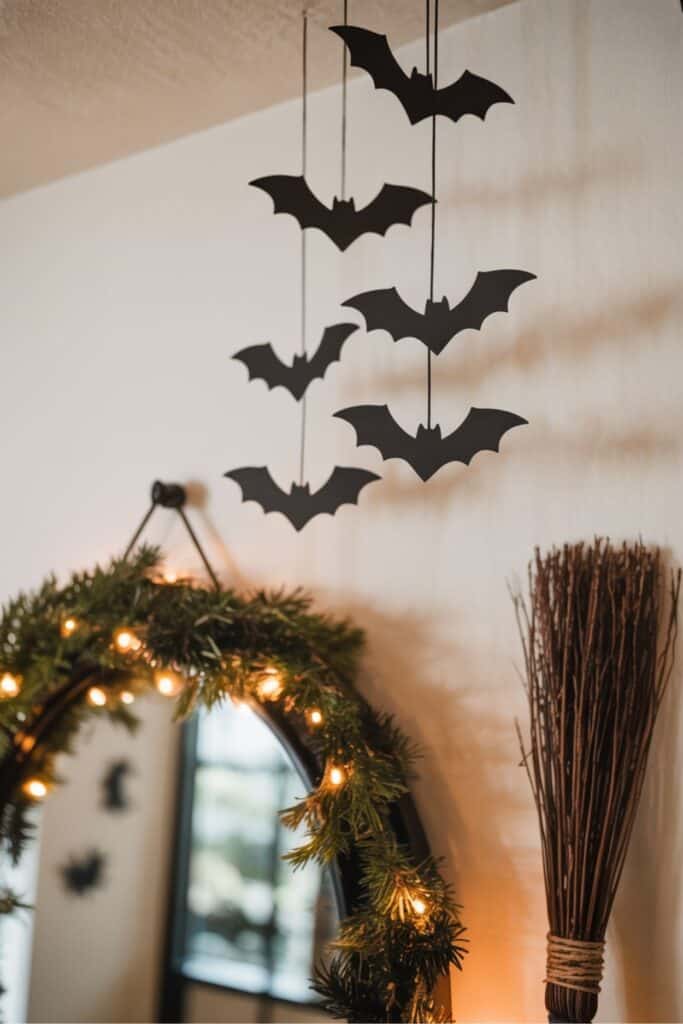 Hanging bats for halloween