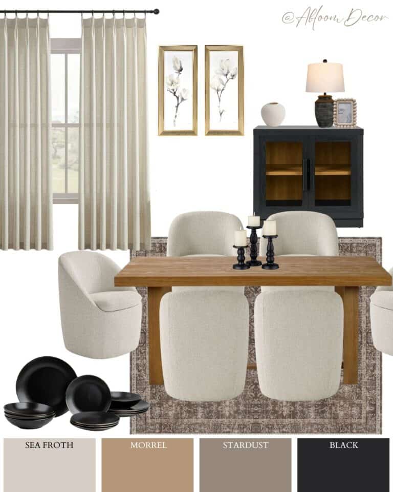 Modern Neutral Dining Room With Black Accents