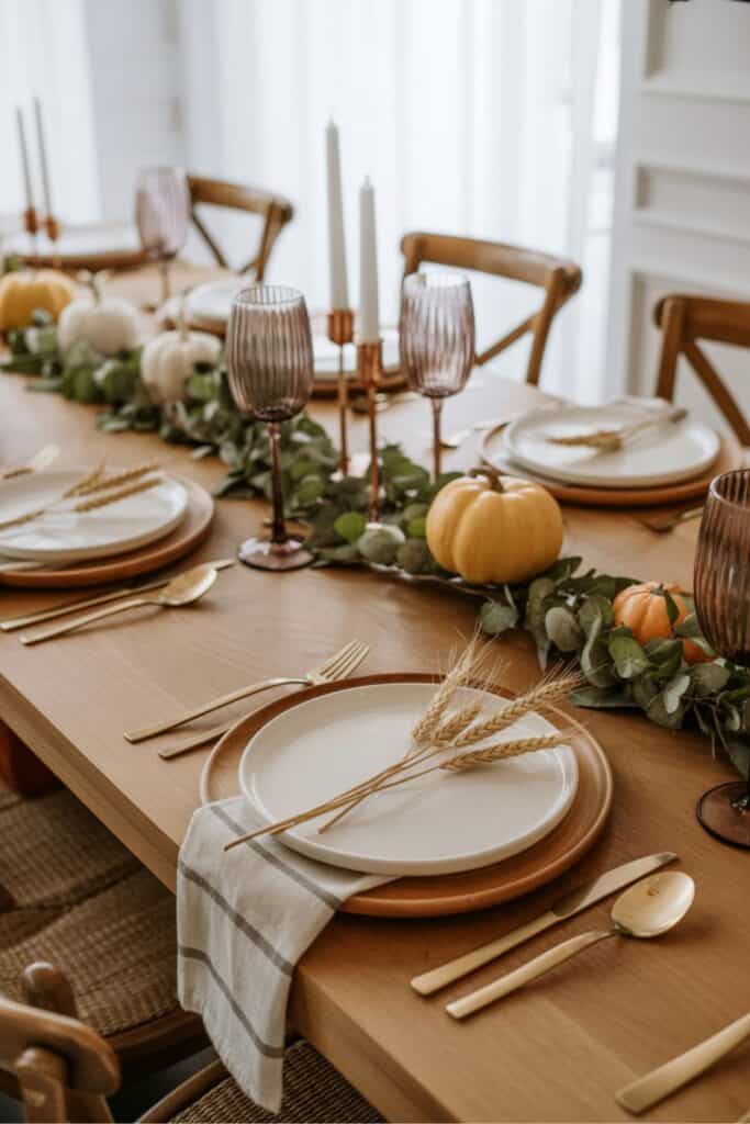 Wheat Sprigs & Soft Pumpkin Garland